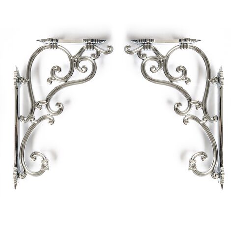 Ornate Chrome Traditional Antique Iron Cast Wall Shelf Toilet Cistern Brackets