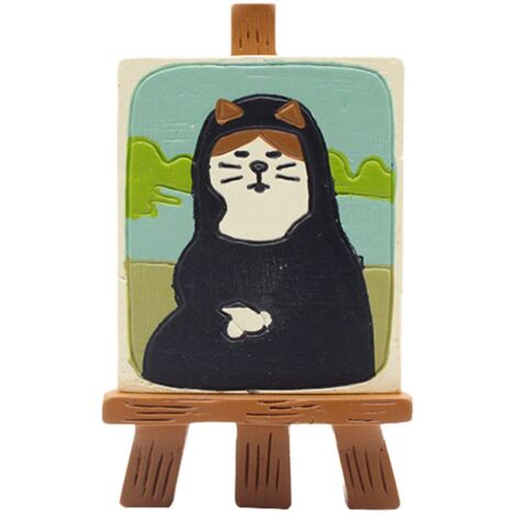 Ornement Bibliothèque Chat Mignon, Statue Animale en Résine Synthétique Écologique pour Table - Modèle 6