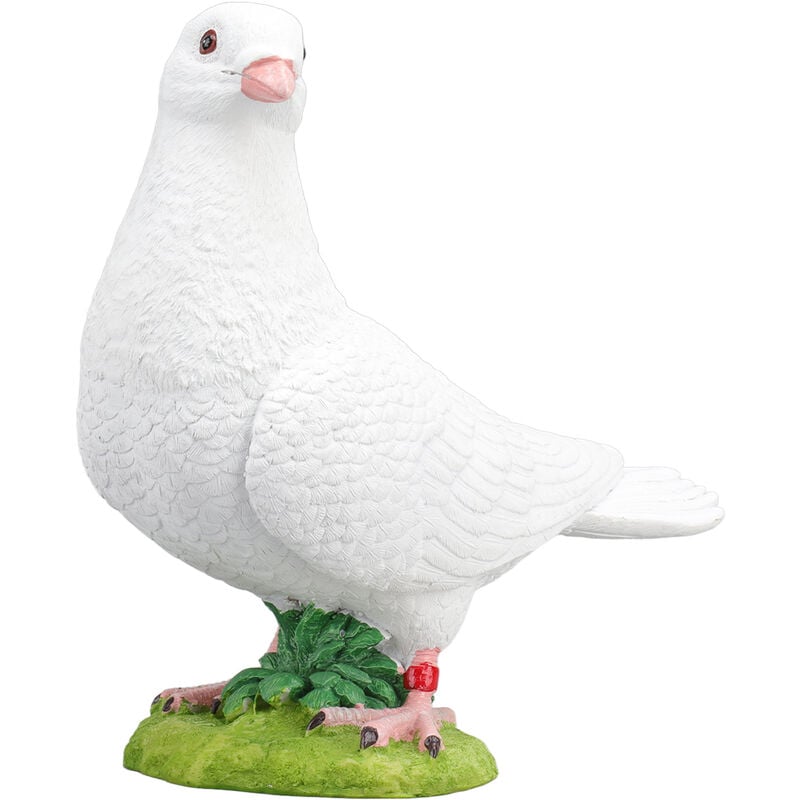 Ornement de colombes blanches artificielles, résine de haute simulation, plumes blanches, ornements d'oiseaux pour jardin, décoration de la maison,