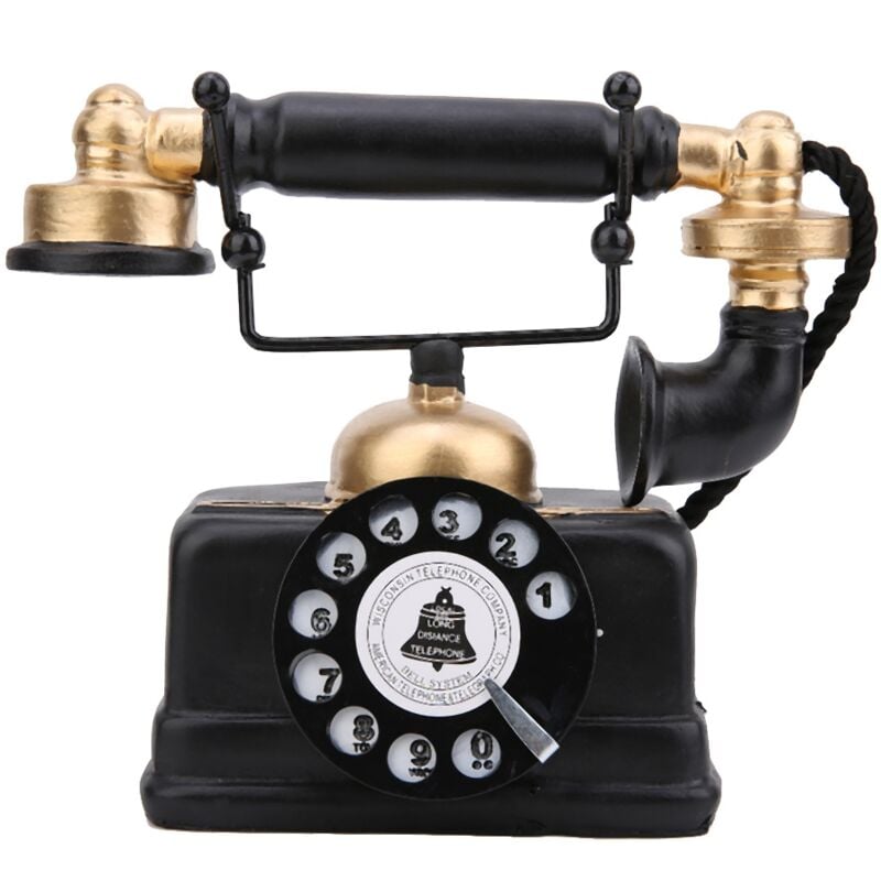 Ornement de décor de bureau à la maison de téléphone fixe filaire filaire rétro vintage - Jeffergarden