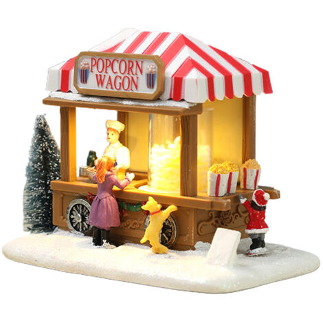 Ornement de Maison de Noël à LED, Décoration de Bureau en Résine avec Paysage enneigé pour Une Charmante Atmosphère de Vacances (Style 4 10 pièces)