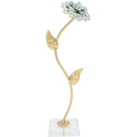 Ornement de Table à fleurs 16x6x6cm, verre en fer, Statue de fleur décorative attrayante en métal pour Table à manger et salle de bains