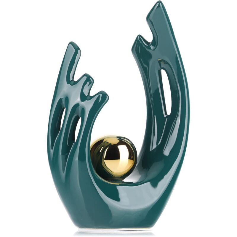 Ornement en céramique Vert,Statue Vert Décoration intérieure,Décoration d'intérieur moderne en céramique abstraite,Accessoires de décoration
