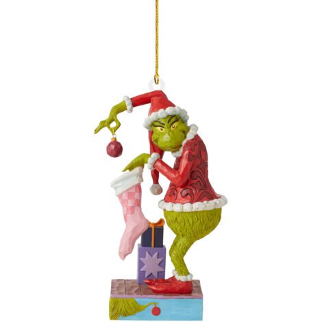 Ornement Grinch pour Sapin de Noël - Résine Multicolore 10 x 5 x 3cm - Décoration Festive pour la Maison