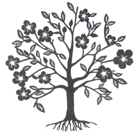 Ornement mural d'arbre en métal décoratif ethnique moderne, jardin de maison