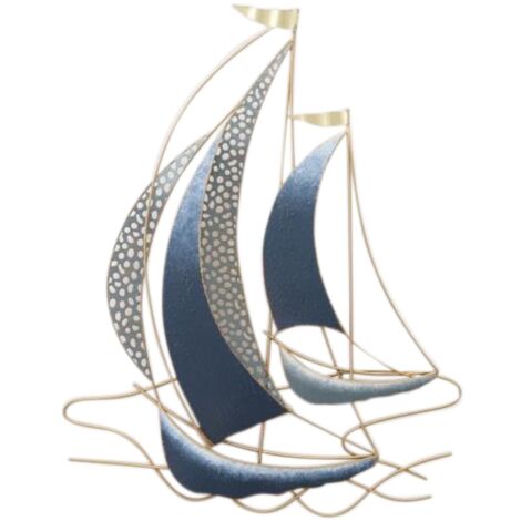 Ornement mural de voiliers nautiques en métal pour décoration maritime, Style marin, Appliques décoratives