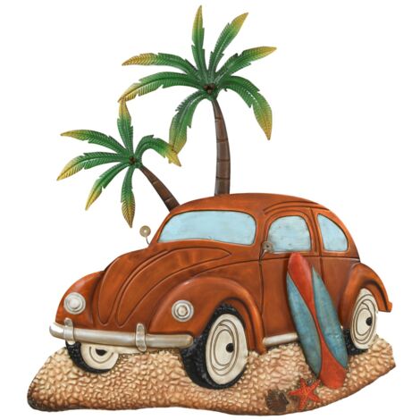 Ornement mural de voiture en métal Surf décoratif Vintage rouge 93x6x84 cm