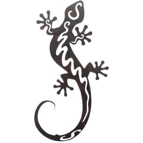 Ornement mural ethnique en métal lézard pour décoration intérieure, applique murale créative et originale