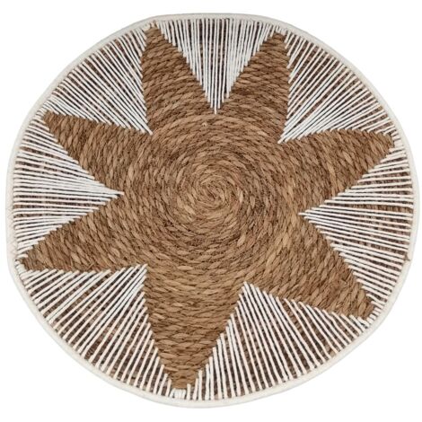 Ornement mural naturel en palmier et jonc de mer, pour décoration de jardin et d'espace extérieur, 52 cm
