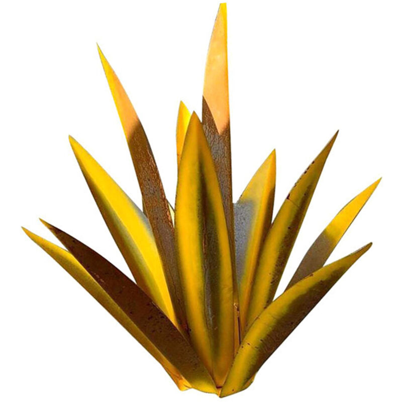 Ornement plante agave en fer forge nouveau style transfrontalier, jaune 35 cm