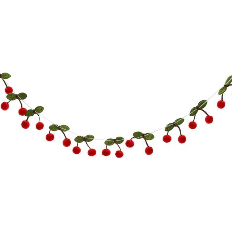 Ornement polyvalent en boules de feutre cerise, idéal pour créer une ambiance festive lors de vos fêtes, parfait pour les pâtisseries et la décoration de salle de bain. Couleur : rouge.