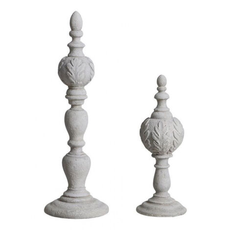 Ornementation en béton (duo) - Pierre - Blanc - Interior's