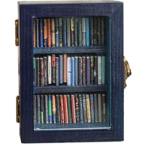 Ornements bibliothèque anti-stress [Mano] - Livres miniature (60 livres + bibliothèque bleue) pour déstresser