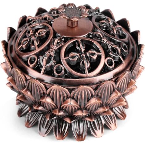 Ornements De Brûleur D'encens Vintage Lotus Forme Alliage Encens Brûleur Encensoir Titulaire Outil Décoration De Maison Idéal Pour Yoga Méditation Salle Ou Maison Decor