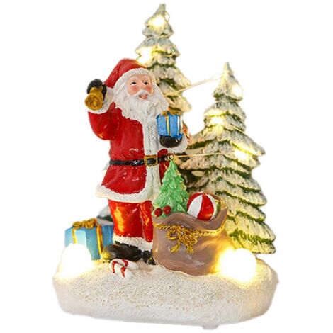 Ornements de Noël lumineux et musicaux rotatifs en résine A