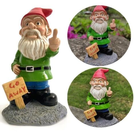Ornements de pelouse - Nain de jardin - Statue gnome - Résine - Multicolore - 14x8x7,5 cm