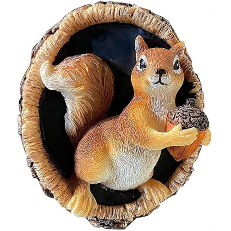 Ornements de Visage d'arbre de Jardin, Statue d'écureuil d'extérieur, décoration Murale de Maison, Sculpture d'arbre, Accessoires de Photographie