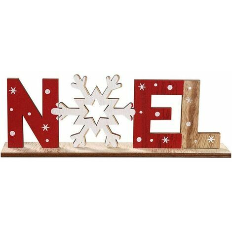 Ornements Lettres en Bois avec Flocon de Neige Boule de Noël avec l'impression de Table Décoration de Noël Décoration Flocon de Neige Noel Style 1 Pc KL7SK643