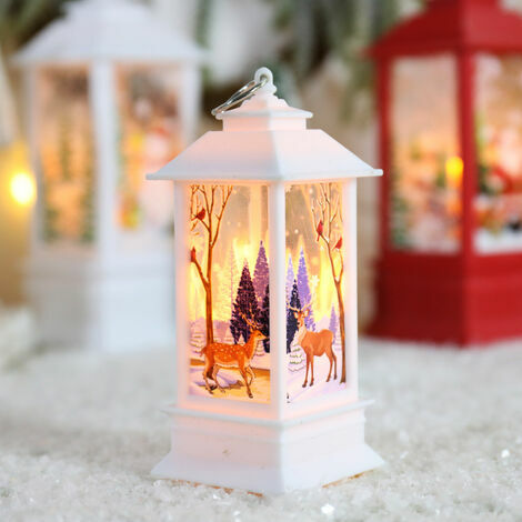 Ornements noël Vieille Lampe lumière Une lumière Nuit Nuit Ornements noël Chandelier Lanterne décor (A, One Size)