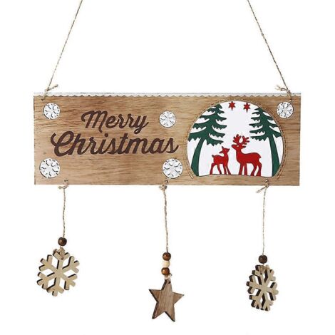 Ornements suspendus en bois pour sapin de Noël, pendentif cerf, décoration pour salon, porte, mur, jardin, chambre et maison
