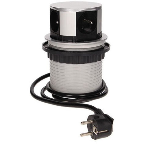 Orno Bloc d alimentation escamotable Argenté 115 mm