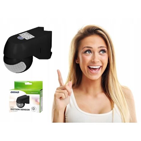 Orno  Détecteur de mouvement LED PIR - IP44 - Noir - 220° - Automatique et réglable