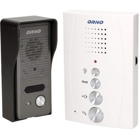 Orno ELUVIO Kit Citofono a 4 Fili Senza Cornetta Bianco