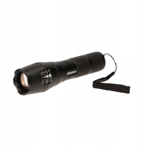 Orno Lampe de poche OR-LT-1518 - 10W - Noir - Zoomable - 5 modes - Portée 200 m