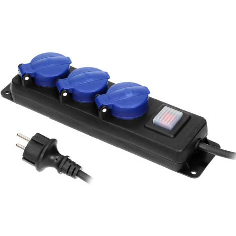 ORNO OR-AE-13192 (GS) - Presa multipla da 5 m, IP44, 3 vie, con cavo da 5 m (5 m)