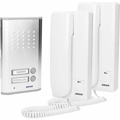 ORNO OR-DOM-RL-903 Citofono da Interno per Casa Bifamiliare a 4 Fili 220V AC Retroilluminato (Sistema citofonico per 2 famiglie)