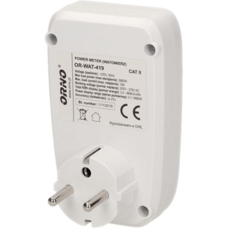 ORNO Wattmeter, Energierechner mit LCD-Anzeige