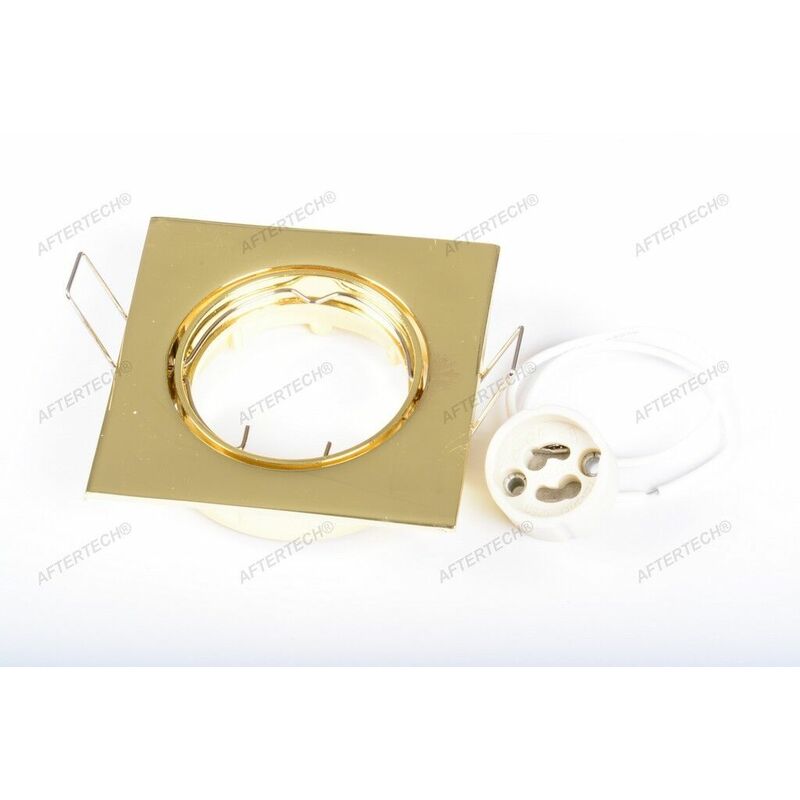 Image of Oro lucido supporto da incasso quadrato orientabile portalampada faretti D6A1