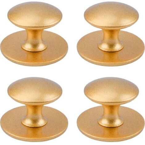 (Oro mate) Paquete de 4 perillas autoadhesivas de acero inoxidable para gabinetes, ventanas y cajones
