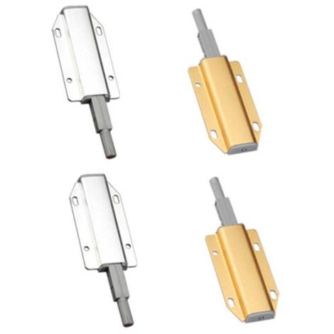 (Oro + Plata) Empujar para abrir 4 piezas Empujar Abrir Empujar cerradura magnética de puerta de gabinete para sistema de cajón de gabinete pestillo de cerradura magnética amortiguador de puerta de em