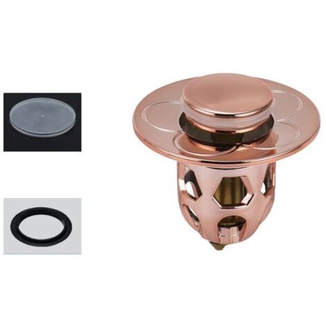 (Oro rosa) Tappo per lavello in acciaio inox, tappo universale per lavello, tappo di scarico per lavabi da appoggio, tappo per bagno