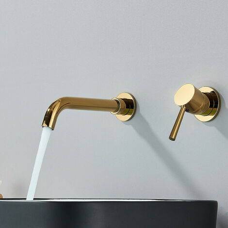 Rubinetto Muro Bagno Lavabo Ugello Extra Largo Miscelatore Cascata - Foto 8