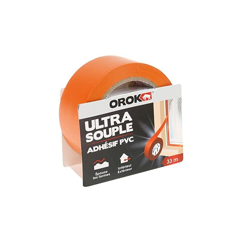 Orok - Rubans Adhésifs (Bricolage), Ruban Adhésif D'Emballage - Ruban Adhésif Pvc Orange 33m X 50mm, Ruban Adhésif De Chantier P