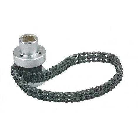Orok – Clé filtre à huile double chaîne 60 à 115 mm – Acier résistant à la corrosion – Pour filtres et tuyaux – Carré d’entraînement 1/2'