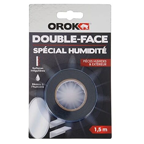 OROK - RUBAN ADHÉSIF DOUBLE FACE, BRICOLAGE - RUBAN ADHÉSIF DOUBLE FACE EXTÉRIEUR 1,5M X 19MM - RUBAN ADHÉSIF DOUBLE FACE SPÉCIA