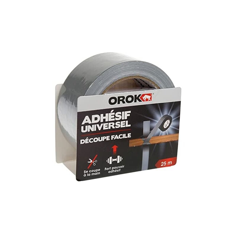 Rubans adhésifs (bricolage), duct tape, ruban adhésif en tissu - ruban adhésif universel gris, ruban adhésif toilé argent - Orok