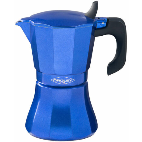 Oroley Petra 6 Cup Italian Coffee Maker Blue Aluminium