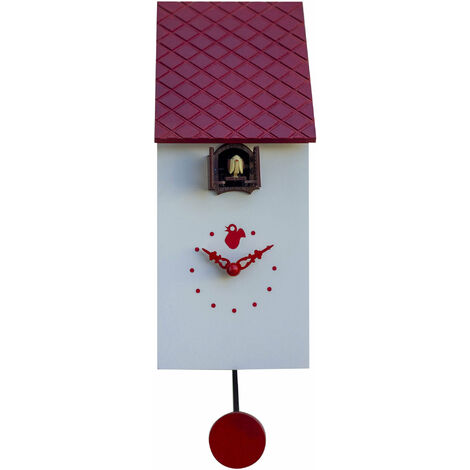 Orologio a Cucù da Parete 13x30x12 cm Pirondini Italia Portofino Bianco