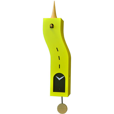 Orologio a Cucù da Parete 15X57X10Cm Pirondini Italia Stortolo Giallo Zolfo