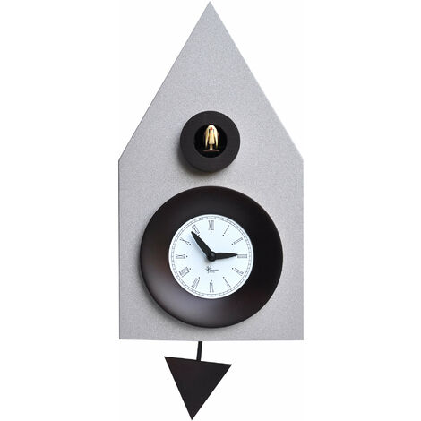 Orologio a Cucù da Parete 20x36x13cm Pirondini Italia Dark Argentato