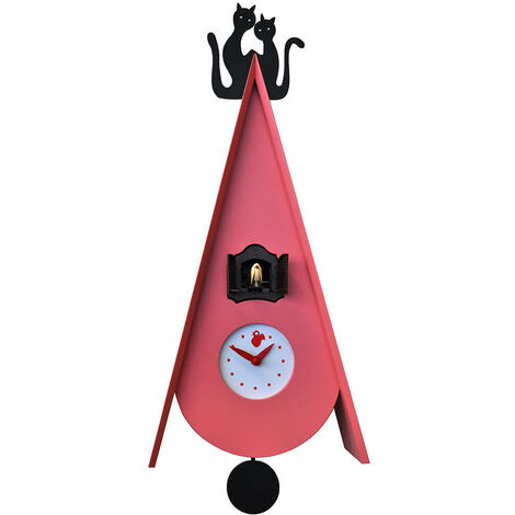 Orologio a Cucù da Parete 25X55X11Cm Pirondini Italia Gattini Viola Erika