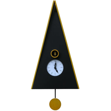 Orologio a Cucù da Parete 26X46X15Cm Pirondini Italia Norimberga Nero e Giallo