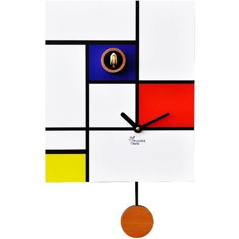 Orologio a Cucù da Parete 28X34X12Cm Pirondini Italia Around Mondrian