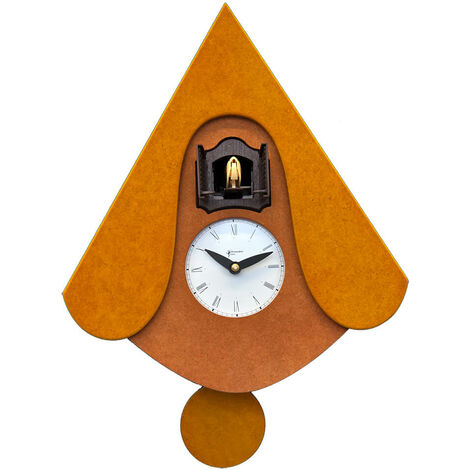 Orologio a Cucù da Parete 30X34X10Cm Pirondini Italia New W Giallo