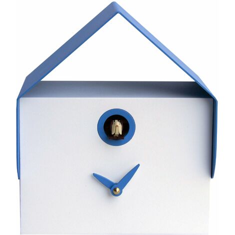Orologio a Cucù da Parete e Tavolo 19,5x23x14 cm Pirondini Italia Dotto Bianco e Blu