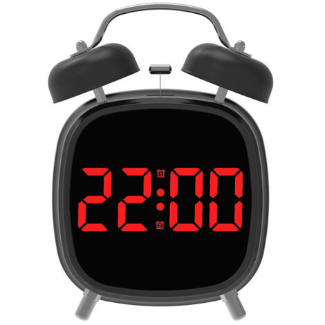 Orologio a LED, orologio multifunzione, sveglia, sveglia digitale, per uso domestico, volume alto, luce rossa, cassa nera